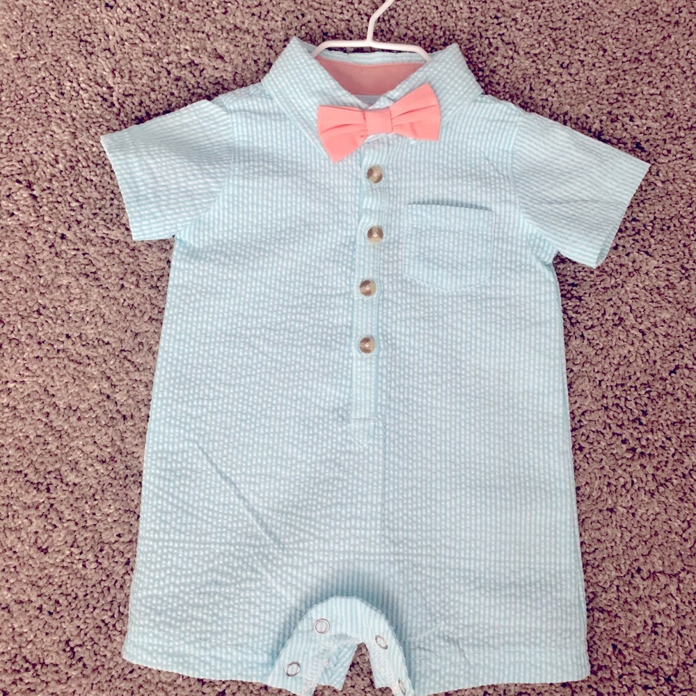 Boys Seersucker Romper